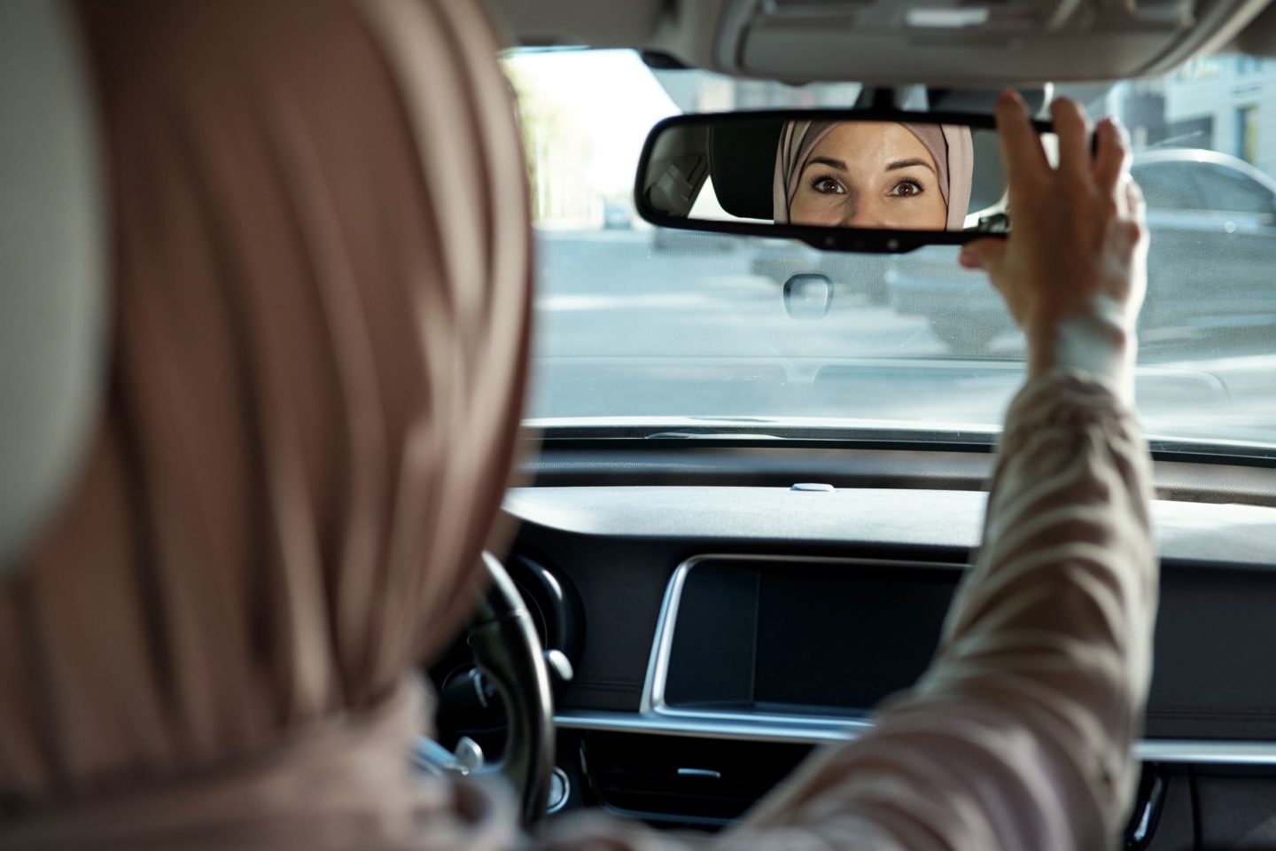 Muslim woman drives