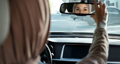 Muslim woman drives