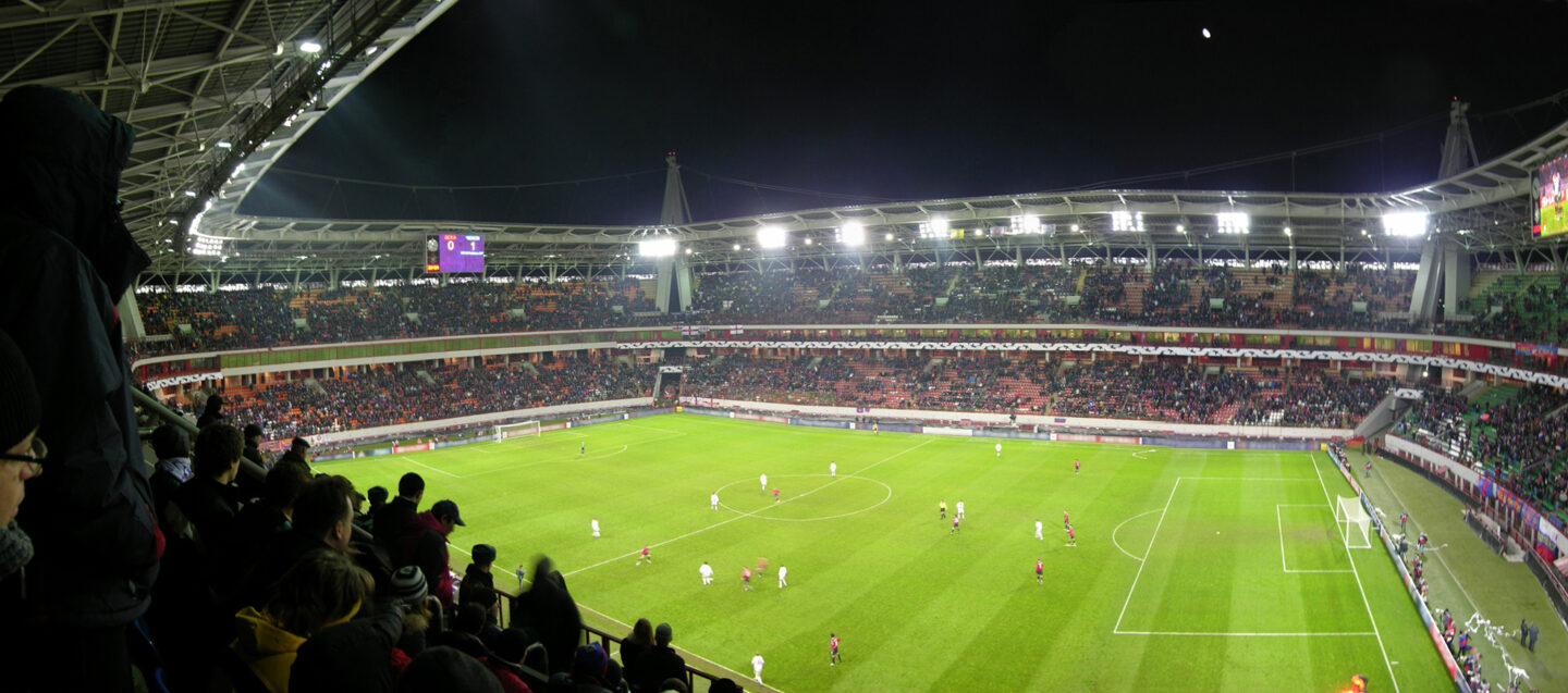 Football stadium soccer match