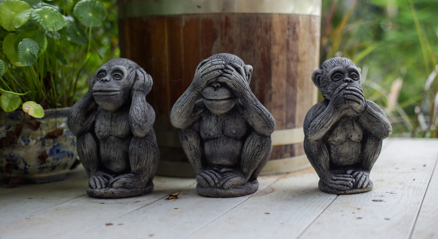 The power of words in leadership - Monkey statues speak