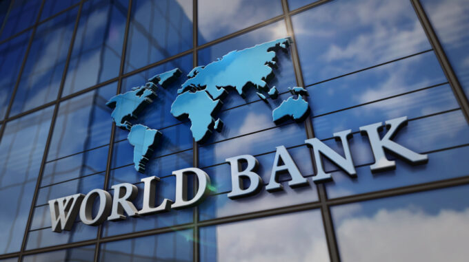 World Bank glass skyscraper with mirrored sky loop 3d illustration world bank