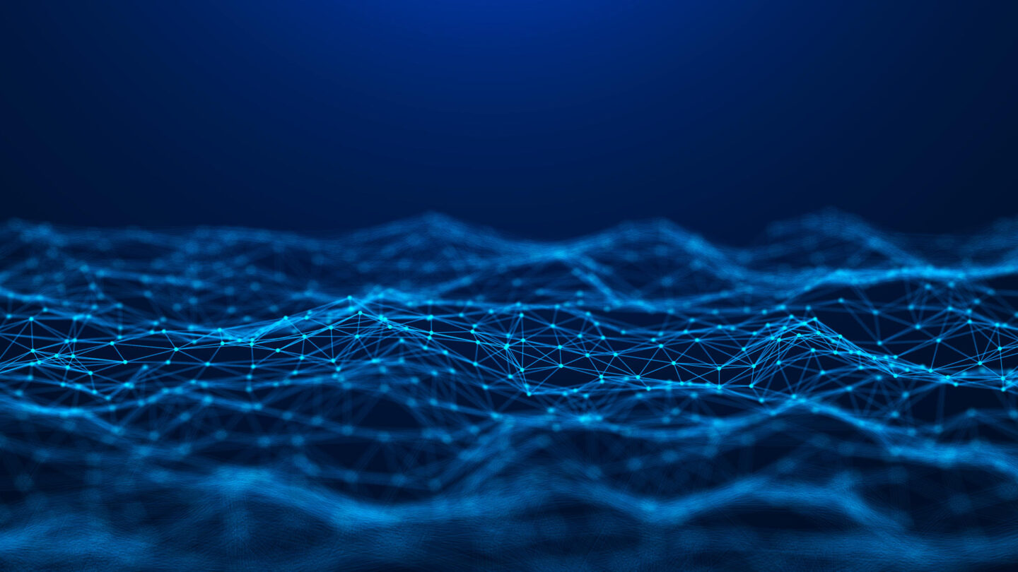 Abstract technology background Network connection Big data visualization 4k rendering