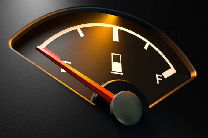 Gas Gage Illuminated Empty