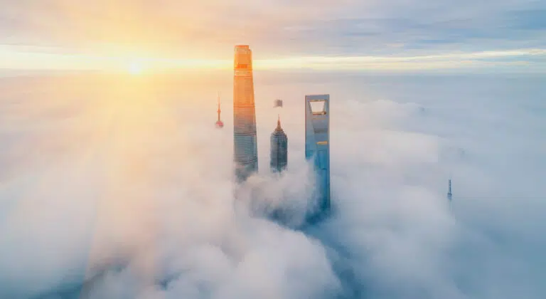 Aerial View Of Shanghai at sunrise - IMD Business School