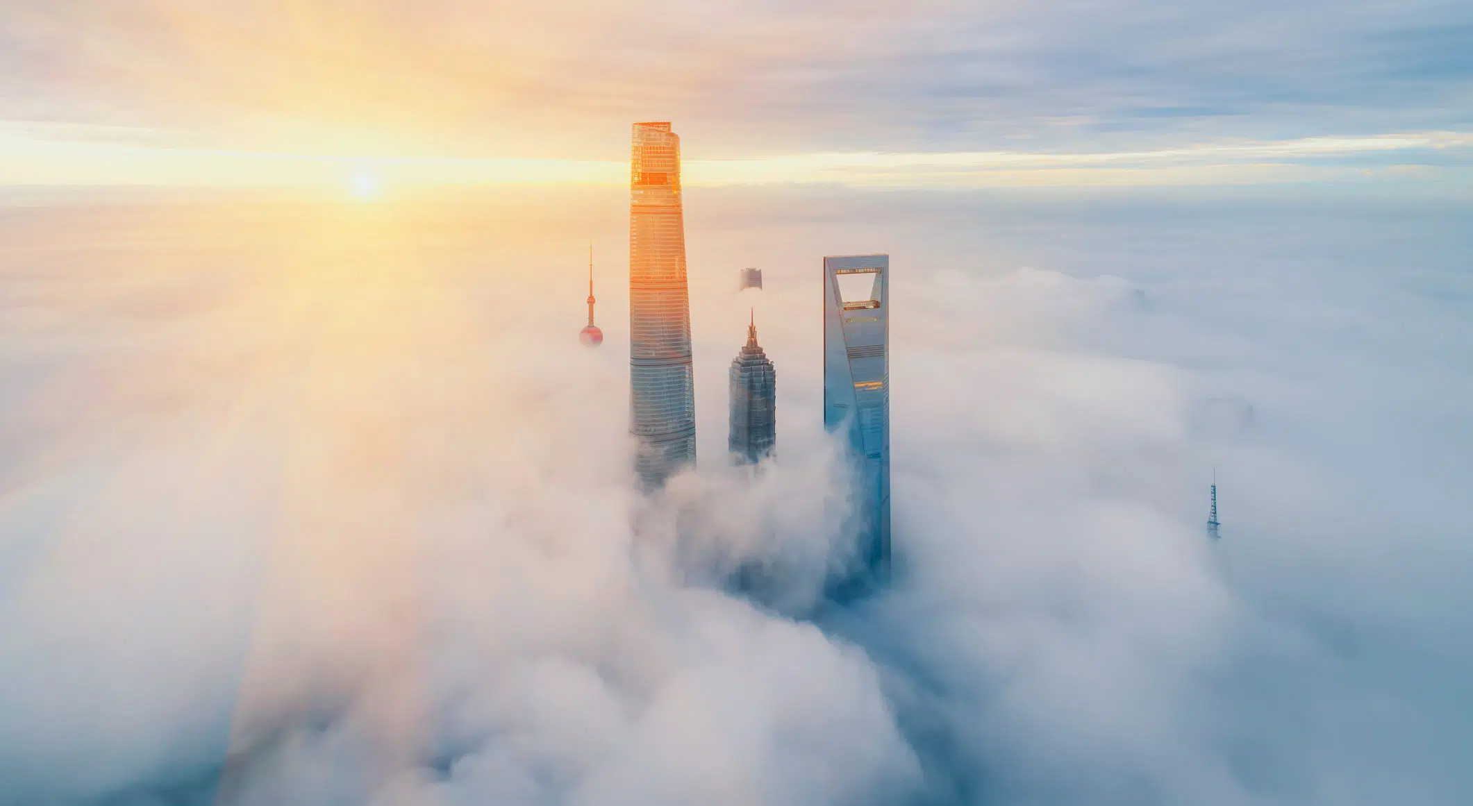 Aerial View Of Shanghai at sunrise - IMD Business School