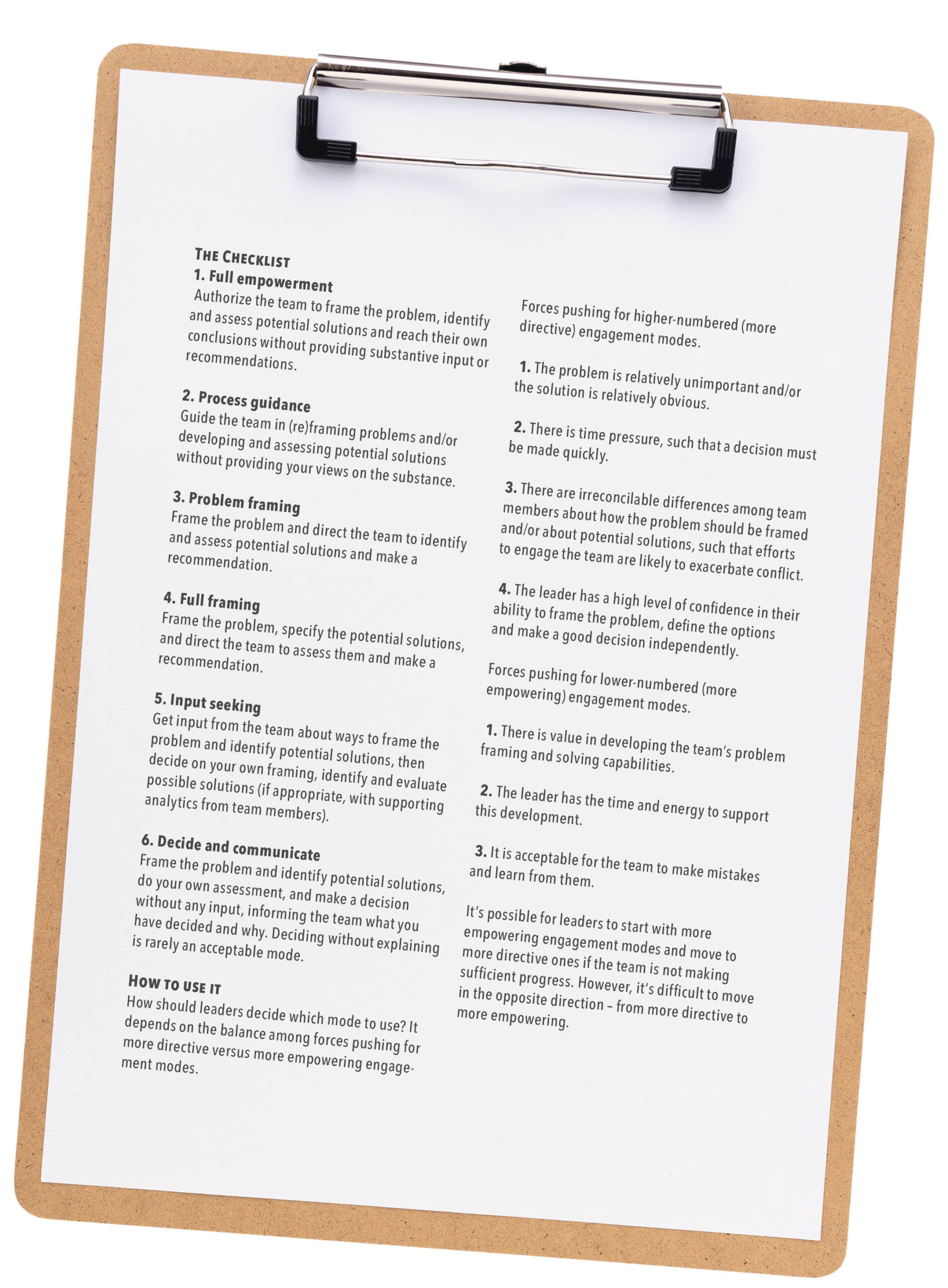 Leadiing edge check list