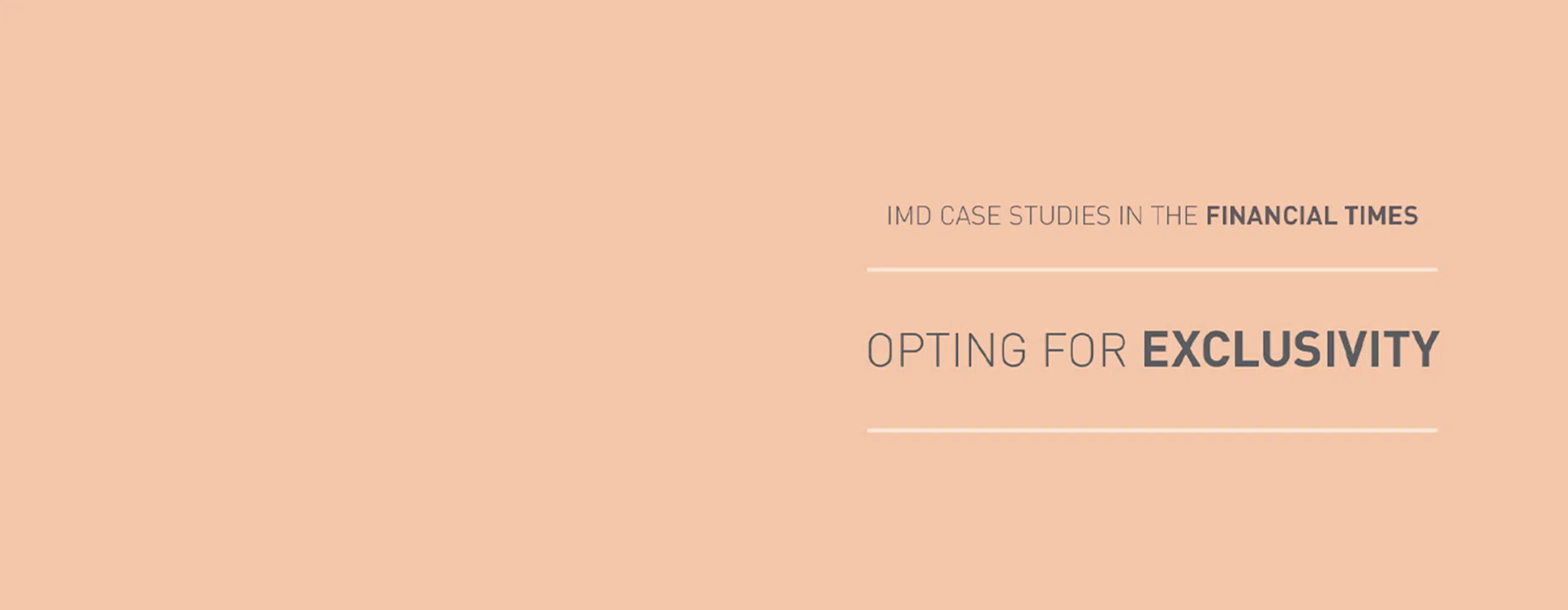 - IMD Business School