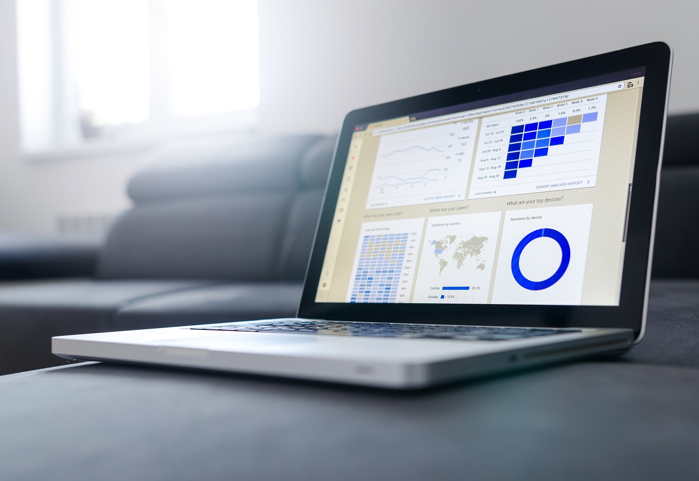 Data graphs laptop - IMD Business School