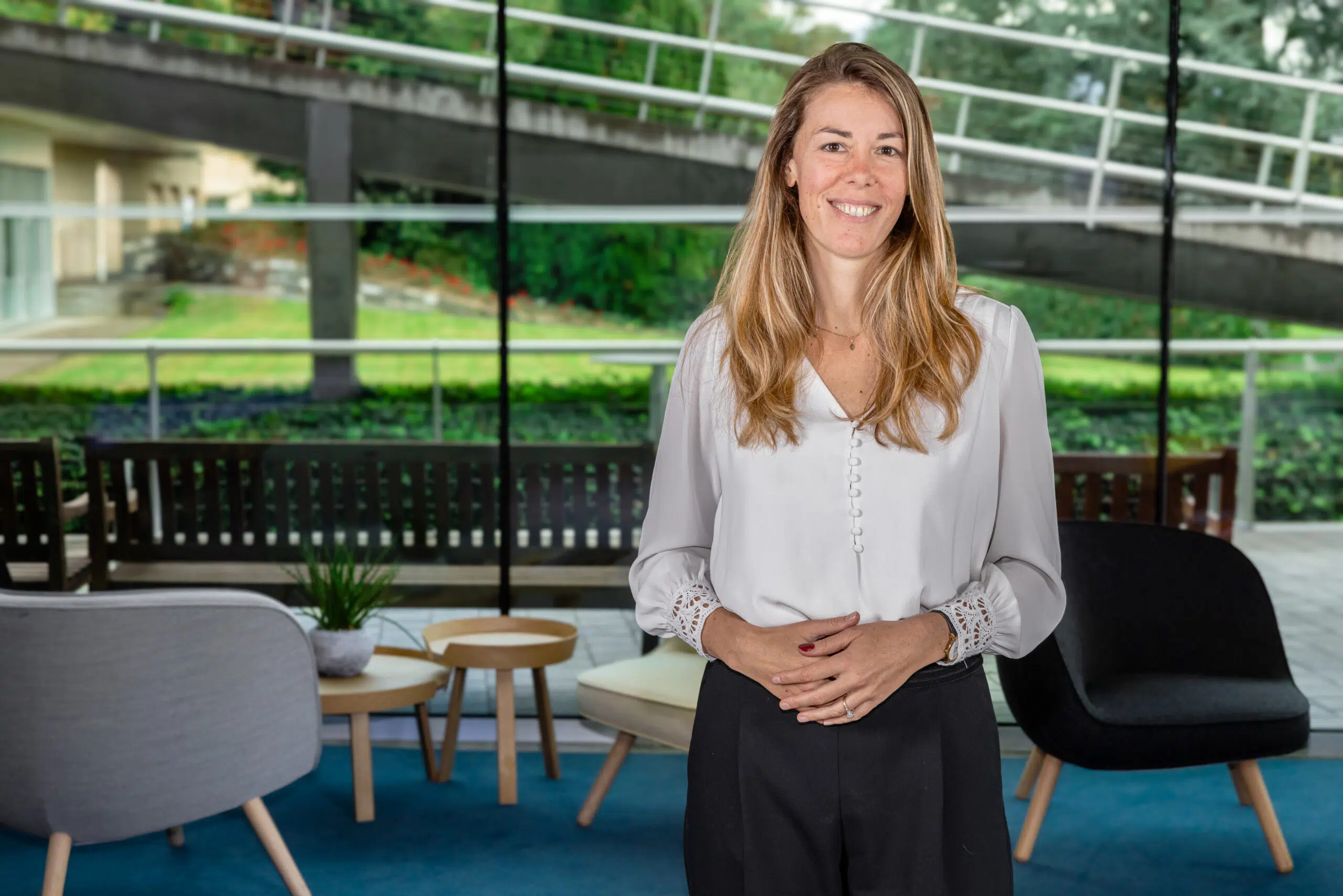 Portrait of Anouk Lavoie, taken inside ELC (Executive Learning Center) on 7th October 2024. (Photo Credit: Dorian Tosca) - IMD Business School