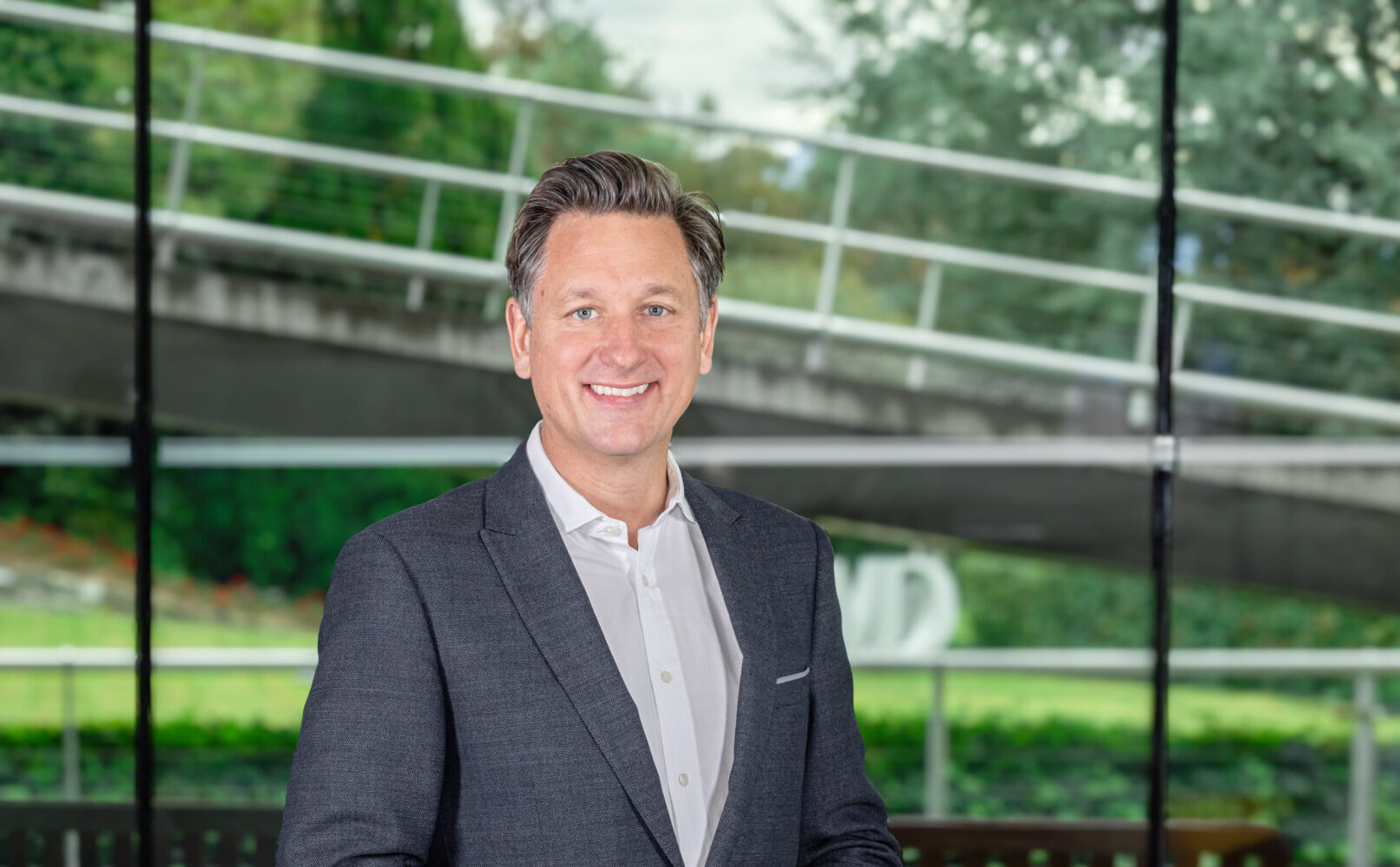 Portrait of Matthew Crudgington, taken inside ELC (Executive Learning Center) on 7th October 2024. (Photo Credit: Dorian Tosca) - IMD Business School