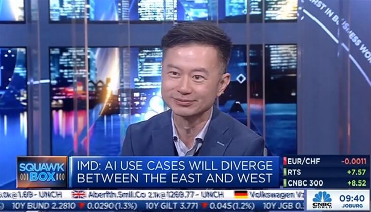 Image of Howard Yu at the CNBC TV Set - IMD Business School