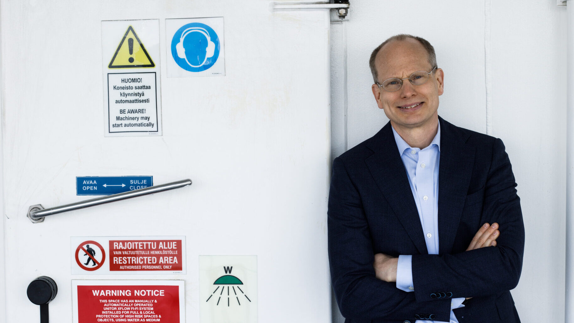Helsinki, Finland 10.06.2022: Hakan Agnevall, President and CEO of Wartsila Oyj Abp, posing at the icebreaker ship at the port of Helsinki.
(Photo by Piotr Malecki / Panos Pictures) - IMD Business School