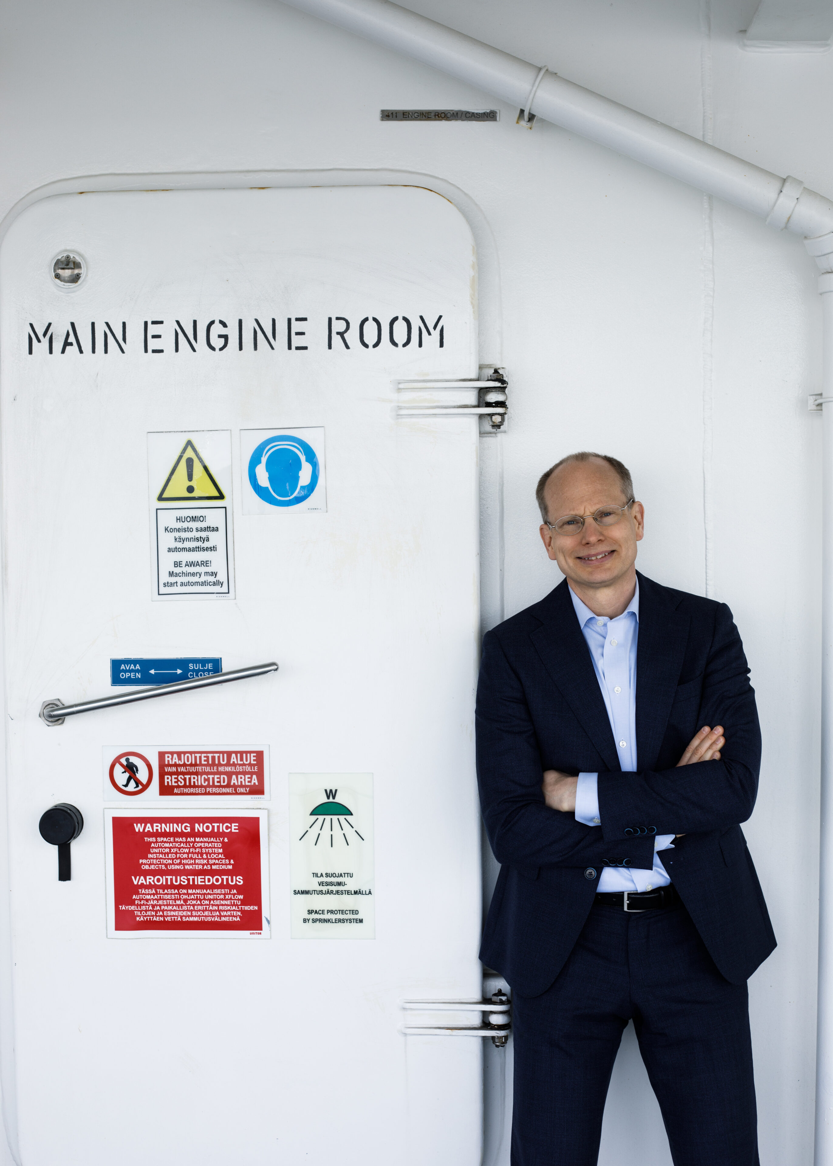 Helsinki, Finland 10.06.2022: Hakan Agnevall, President and CEO of Wartsila Oyj Abp, posing at the icebreaker ship at the port of Helsinki.
(Photo by Piotr Malecki / Panos Pictures) - IMD Business School