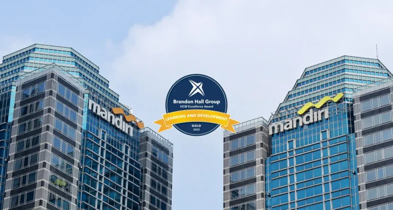Bank Mandiri building with Brandon Hall award logo - IMD Business School