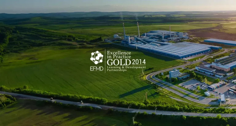 Stora Enso facility with EFMD Gold 2014 award logo - IMD Business School