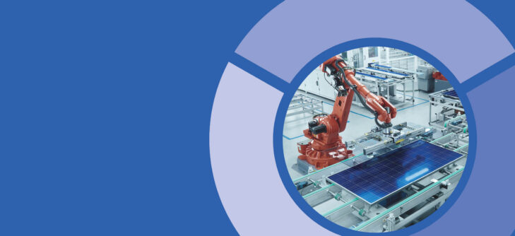 Arm of robot and chip with decorative circle