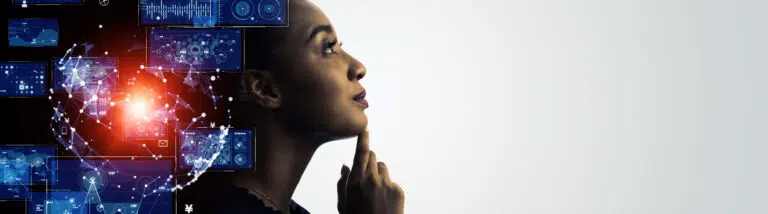 AI人工知能 バナー広告向け横長ビジュア women AI