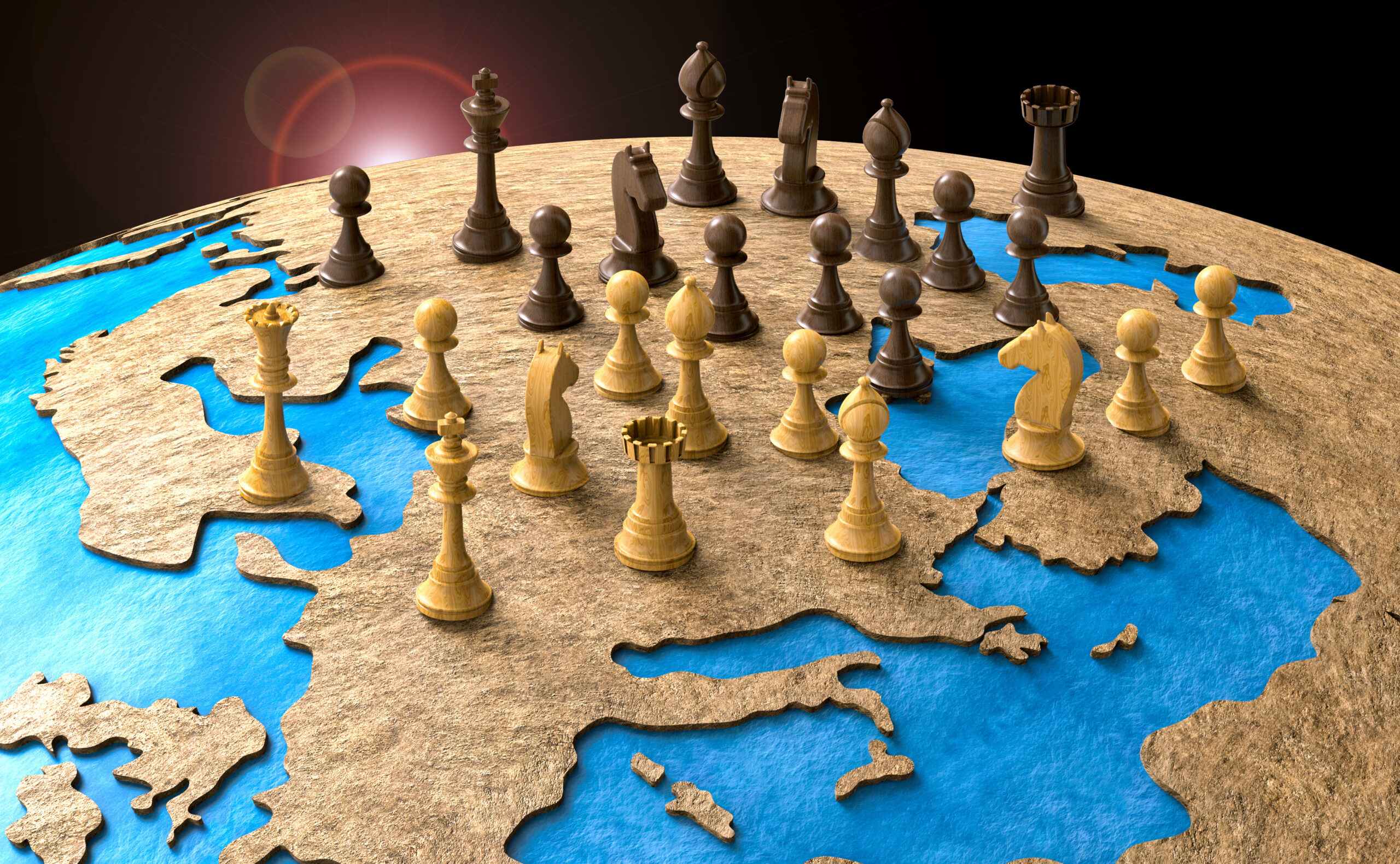 symbol of geopolitics in the world with chess pieces 3D illustration - IMD Business School