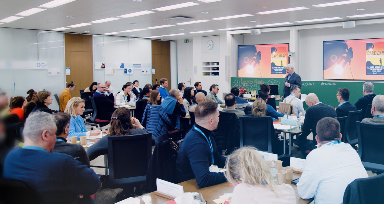 Participants of IMD's High Performance Leadership program in a classroom - IMD Business School