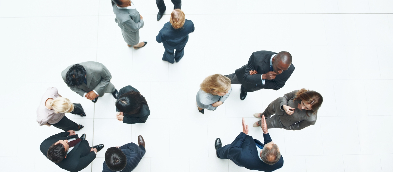 People in the office are talking