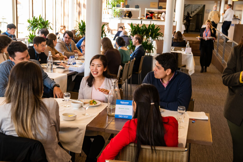 MBA students at lunch - IMD Business School