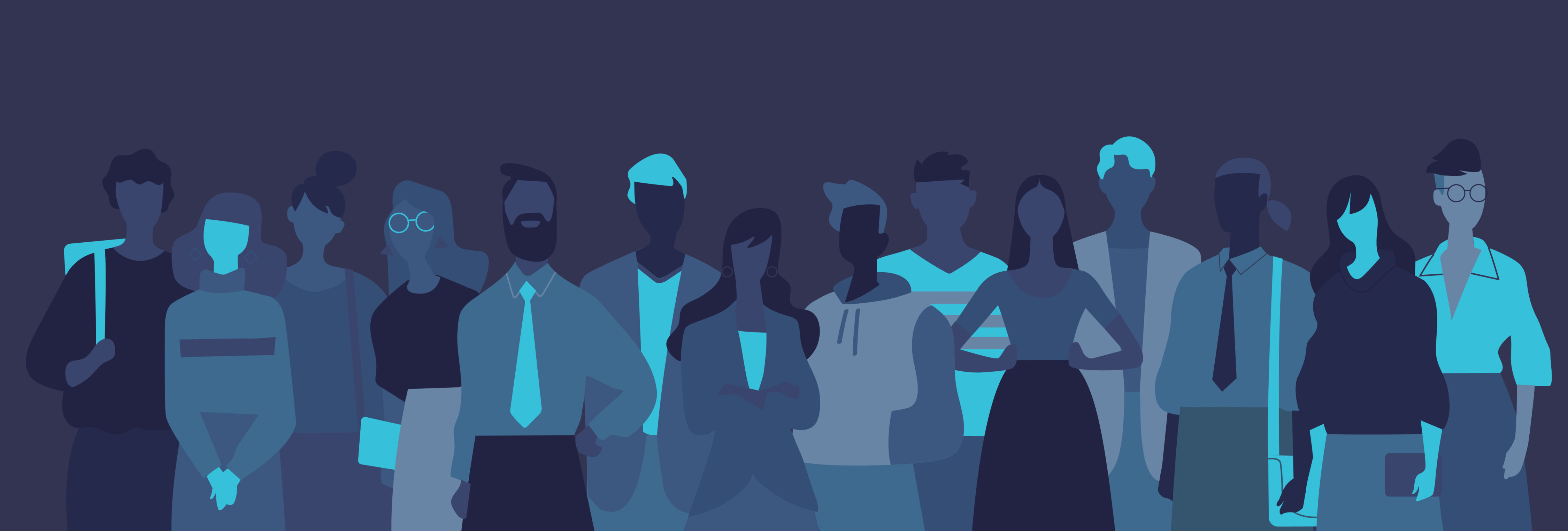 Various people in illustration