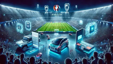 AI generated image showing cars and a football field in the background - IMD Business School