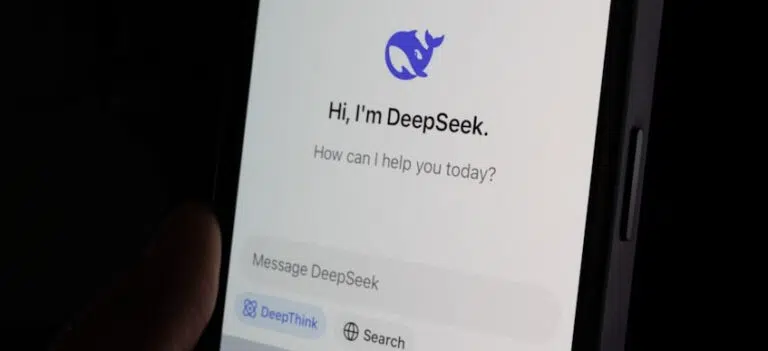 Deepseek logo on a phone screen - IMD Business School