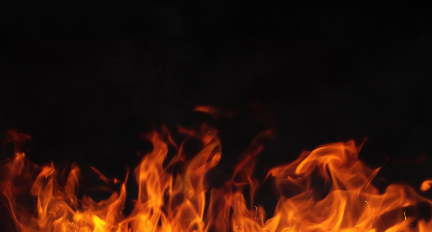 Flames of fire with black background
