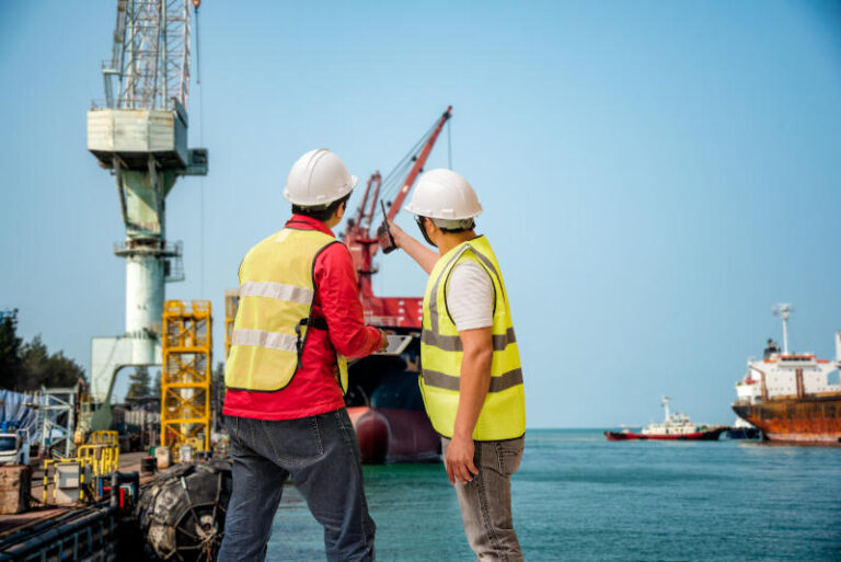 pilot or harbor master port control in an inspection of the ship in port for operation of export and import the shipment surveying for safety operation under route regulation issued method