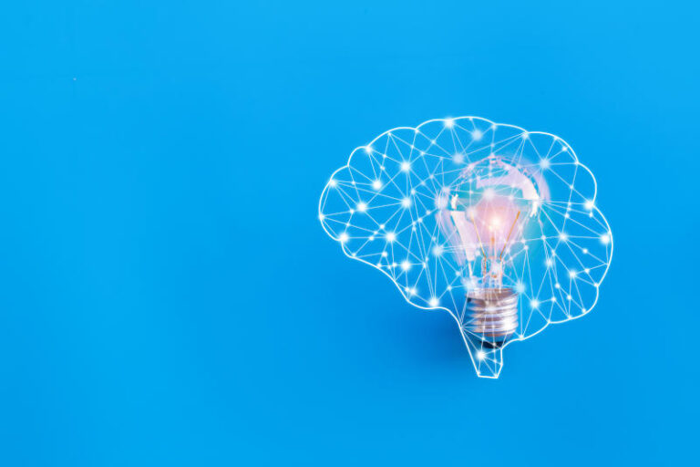 Brain and lampgreat idea and innovation concept