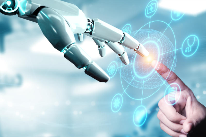 Robot hand ai artificial intelligence assistance for medical hea
