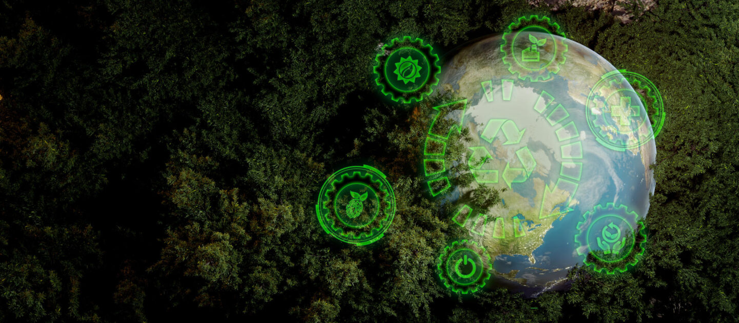 Future environmental conservation and sustainable ESG modernization development by using technology of renewable resources to reduce pollution and carbon emission