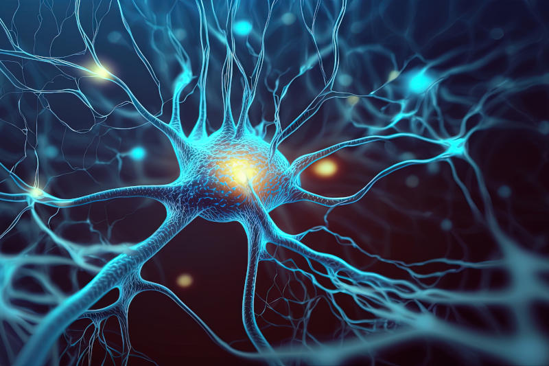 Neurons Active nerve cells Conceptual illustration of neuronal cells with bright connecting nodes in the abstract dark space illustration in high resolution 3D rendering Neurons Active nerve cells Conceptual illustration of neuronal cells with bright connecting nodes in the abstract dark space illustration in high resolution 3D rendering