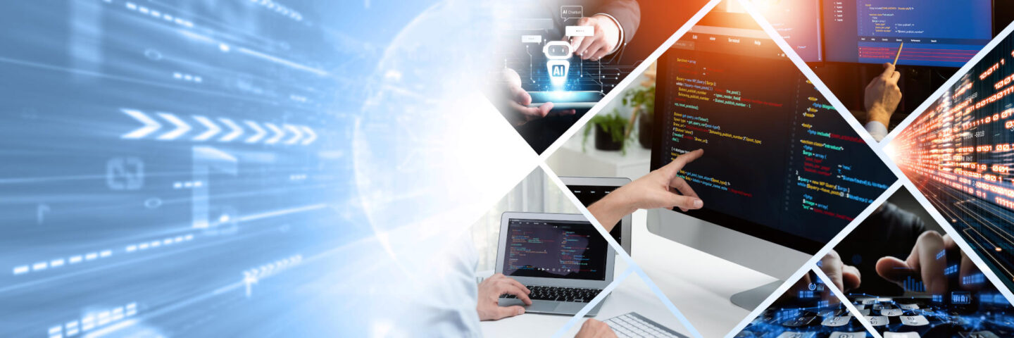 Computer programming coding and AI artificial intelligence NLP data development