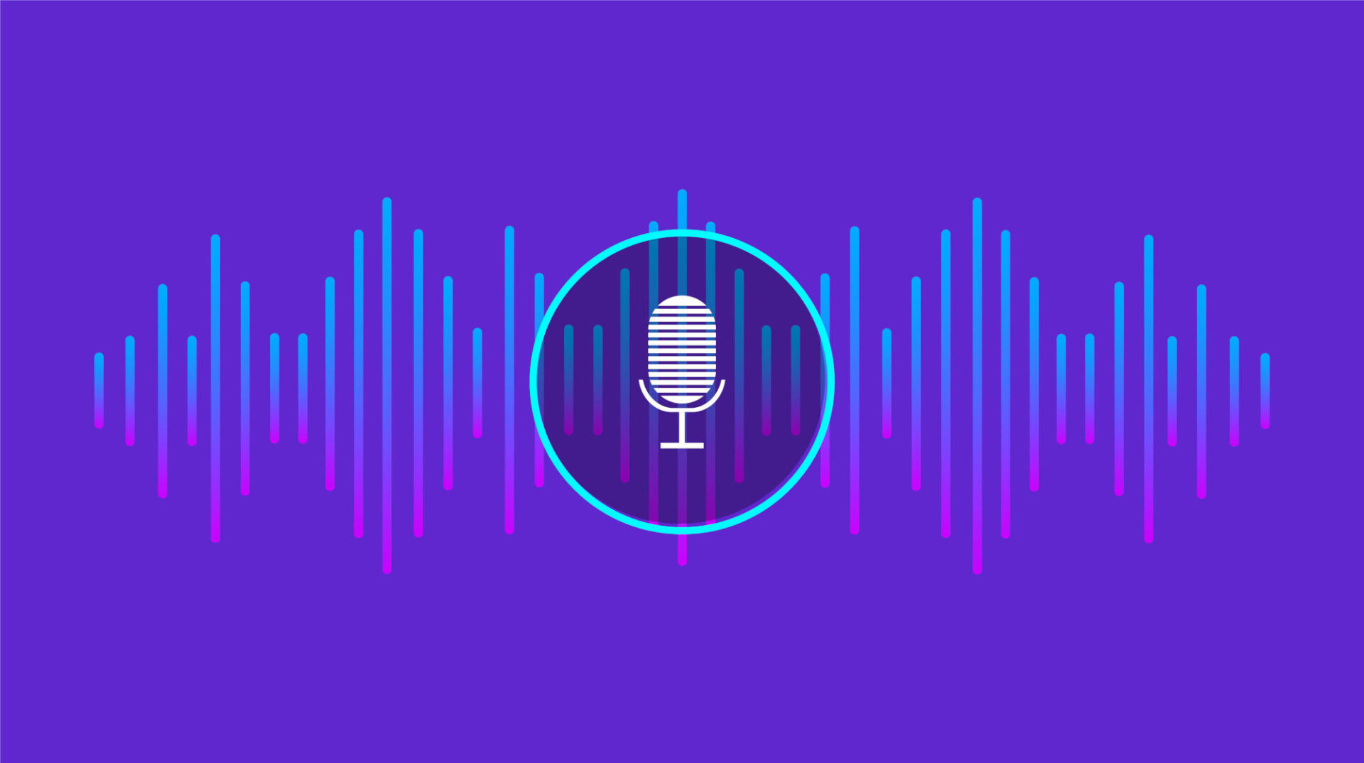 Personal assistant and voice recognition concept Sound symbol Microphone button Vector illustration
