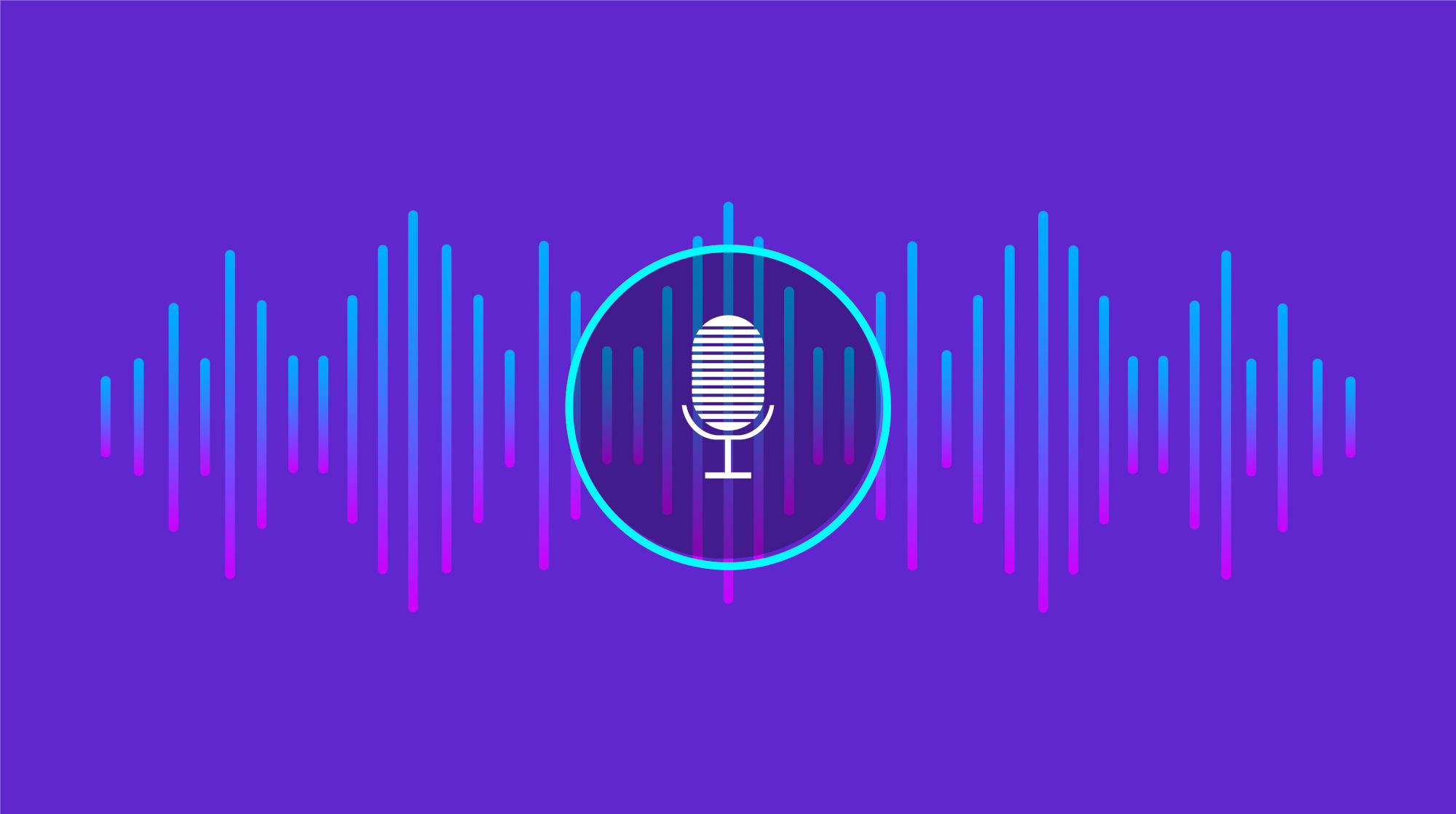 Personal assistant and voice recognition concept Sound symbol Microphone button Vector illustration