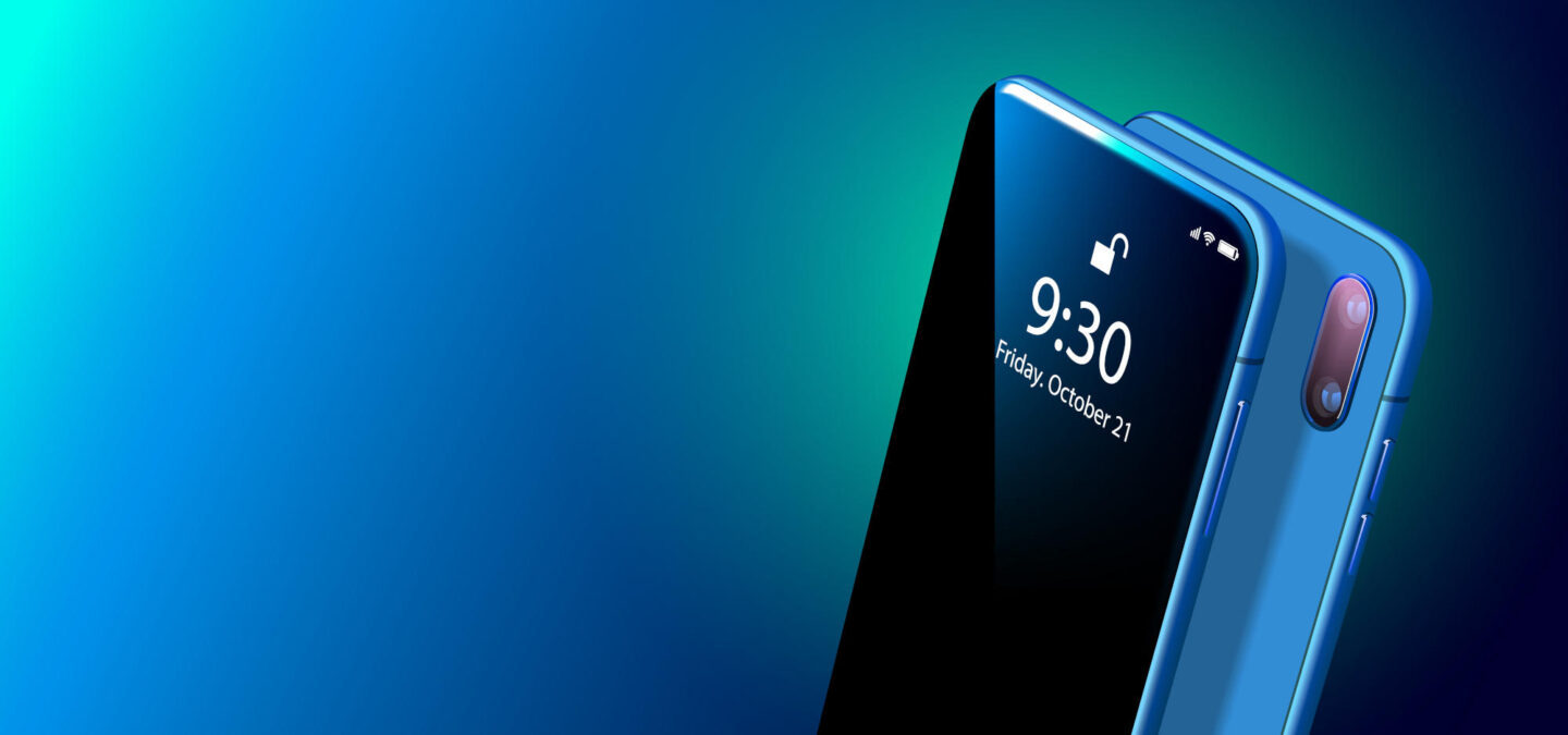 Modern Mobile Cell Phone on Colorful Background