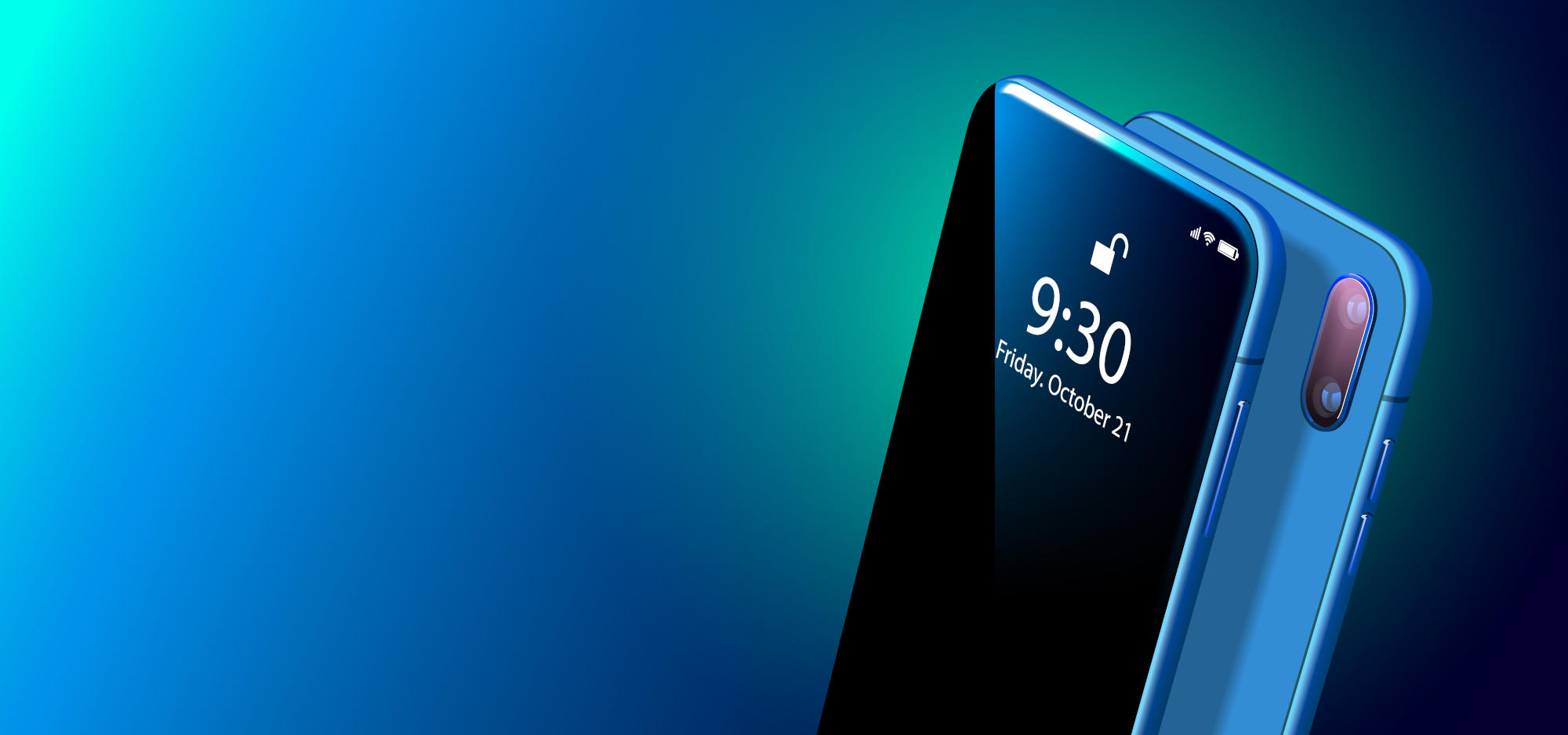 Modern Mobile Cell Phone on Colorful Background