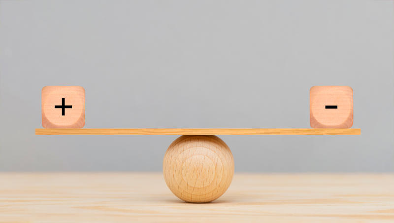 plus und minus im Gleichgewicht