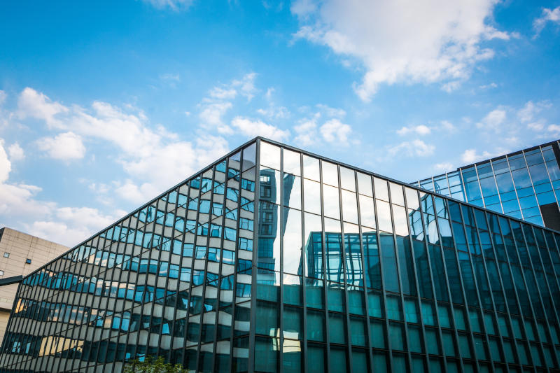Architectural landscape of commercial building in central town