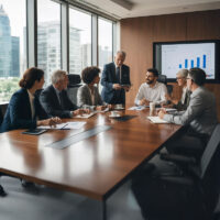 ewxecutive people having a leadership and management training