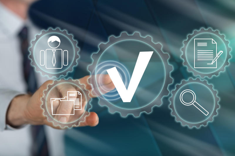 Man touching a compliance concept