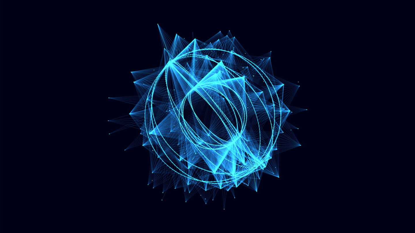 Vector futuristic sphere of particles and lines Network connection big data Abstract technology background