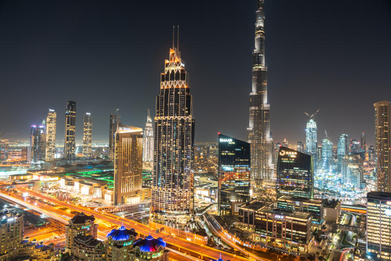 Dubai dowtown skyscrapers United arabic emirates