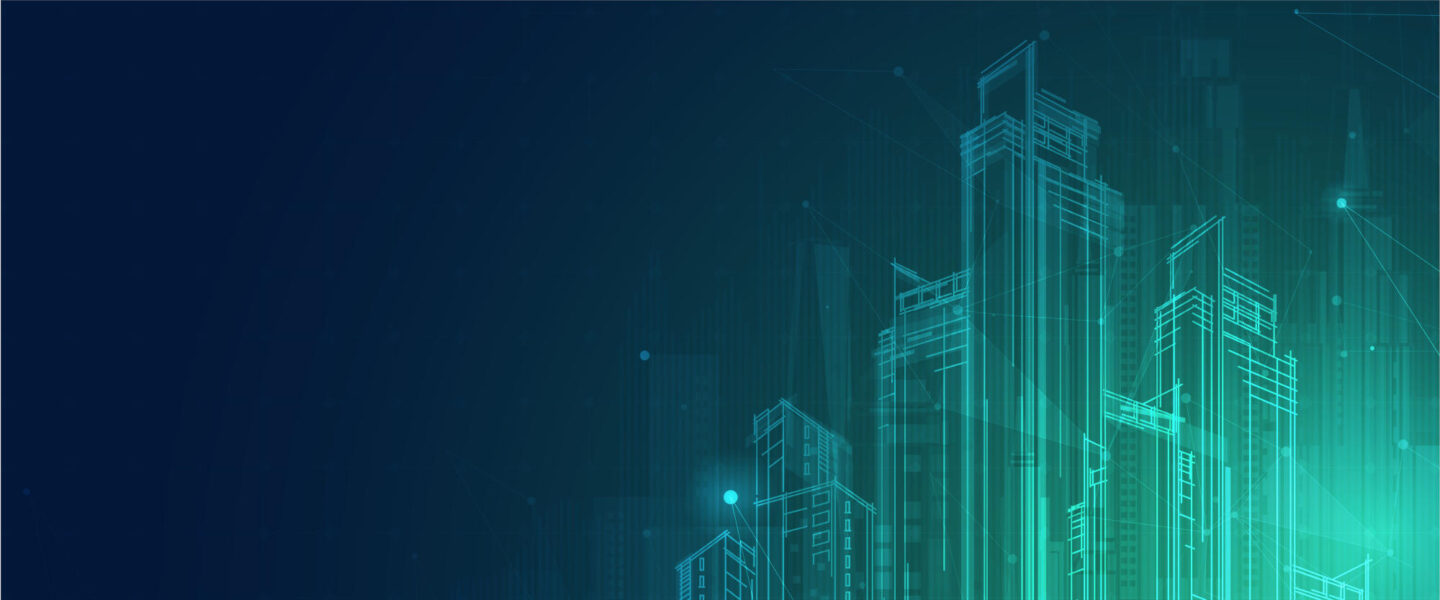 City background architectural with drawings of modern for use web magazine or poster vector design