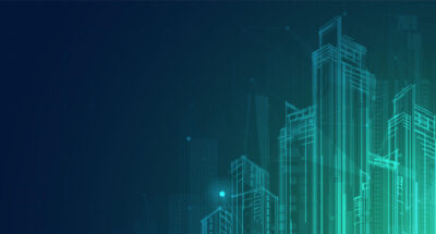 City background architectural with drawings of modern for use web magazine or poster vector design