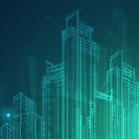 City background architectural with drawings of modern for use web magazine or poster vector design