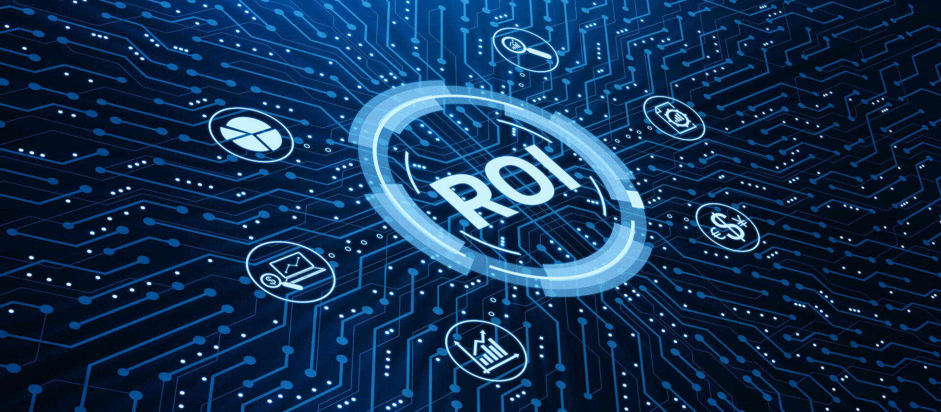 ROI Return on Investment Finance Profit Success Internet Business Technology Concept 3d render illustration