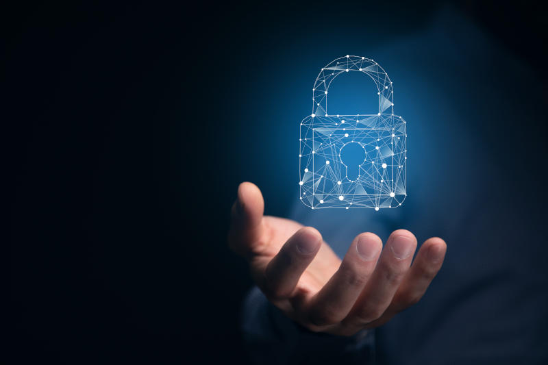 Business man Holding Lock icon Business man Holding Lock icon